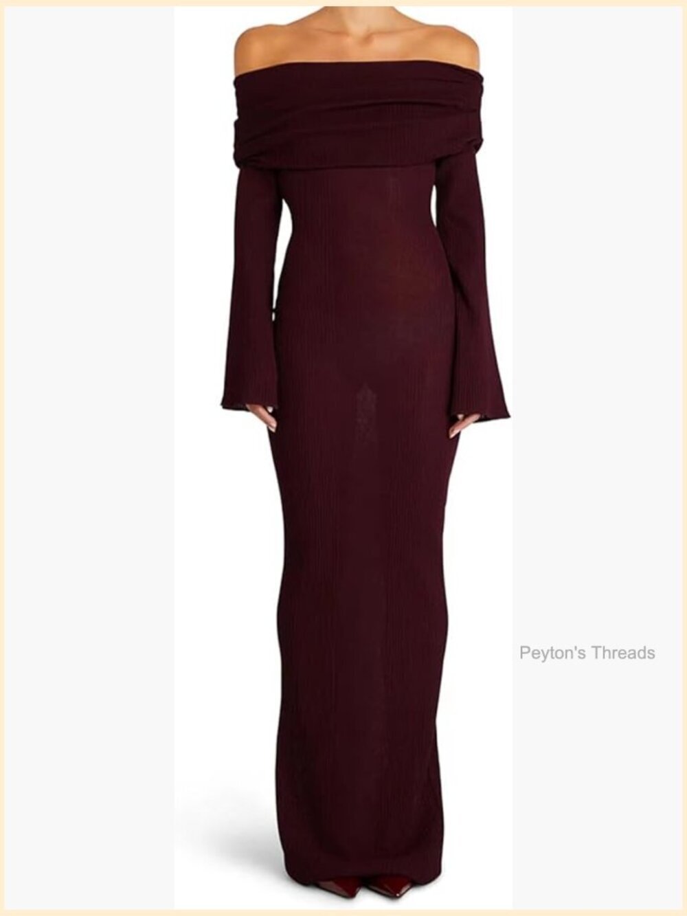 Long Sleeve Off Shoulder Ruched Maxi Bodycon Party Dress